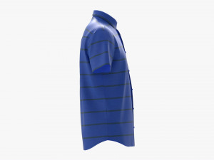 Short Sleeve Shirt for Men Mockup Blue Stripes 3D Модель