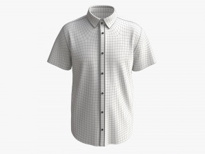 Short Sleeve Shirt for Men Mockup Blue Stripes 3D Модель