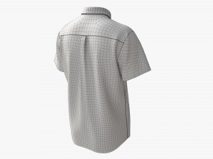 Short Sleeve Shirt for Men Mockup Blue Stripes 3D Модель