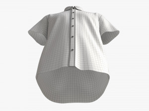 Short Sleeve Shirt for Men Mockup Blue Stripes 3D Модель