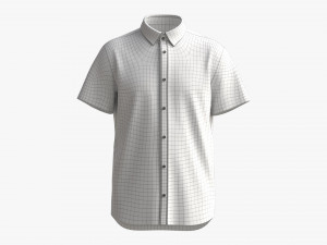 Short Sleeve Shirt for Men Mockup Blue Stripes 3D Модель