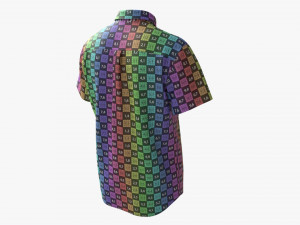 Short Sleeve Shirt for Men Mockup Blue Stripes 3D Модель