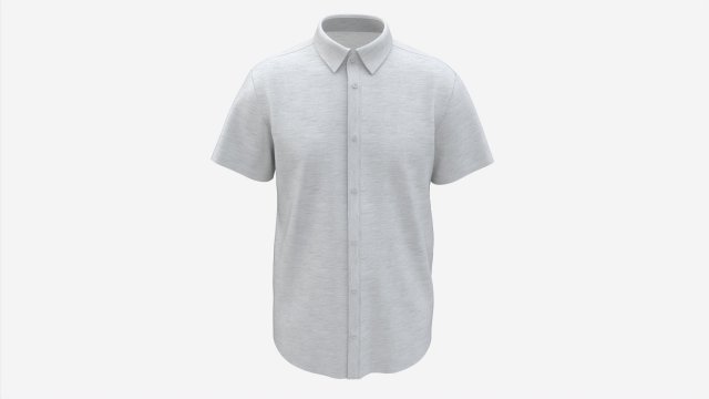 Short Sleeve Shirt for Men Mockup White Modelo 3D .c4d .max .obj .3ds .fbx .stl .blend 