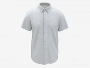 Мужская рубашка с коротким рукавом Mockup White 3D Модель