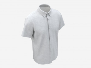 Short Sleeve Shirt for Men Mockup White Modelo 3D