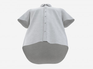 Short Sleeve Shirt for Men Mockup White Modelo 3D