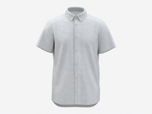 Short Sleeve Shirt for Men Mockup White Modelo 3D