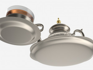 Silver Teapot and Cup with Tea Modelo 3D
