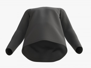 Sweatshirt for Men Mockup 01 Black 3D 模型