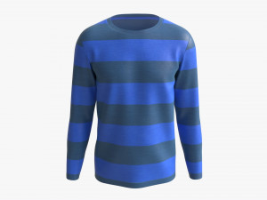 Sweatshirt for Men Mockup 01 Blue with Stripes 3Dモデル