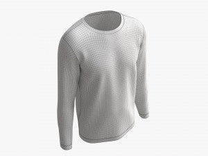 Sweatshirt for Men Mockup 01 Blue with Stripes Model 3D