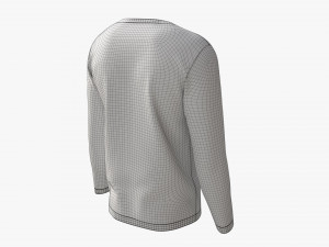 Sweatshirt for Men Mockup 01 Blue with Stripes Model 3D