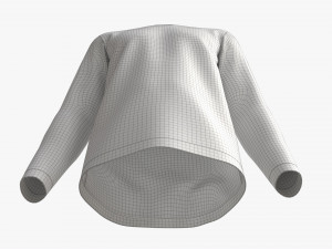 Sweatshirt for Men Mockup 01 Blue with Stripes Model 3D