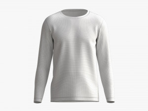 Sweatshirt for Men Mockup 01 Blue with Stripes Model 3D