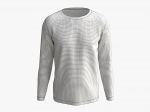 Sweatshirt for Men Mockup 01 White 3D Model