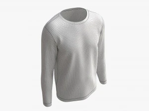 Sweatshirt for Men Mockup 01 White 3D Model