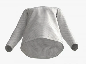 Sweatshirt for Men Mockup 01 White 3D Model