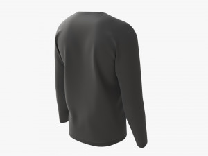 Sweatshirt for Men Mockup 02 Black 3D 模型