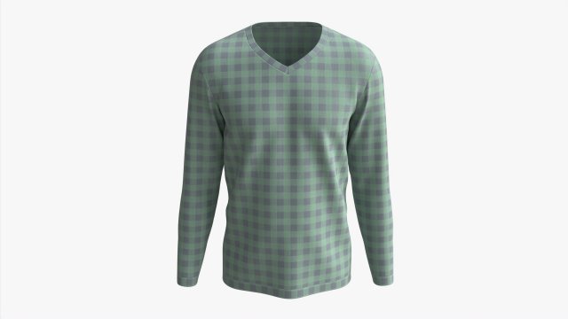 Sweatshirt for Men Mockup 02 Green square pattern 3Dモデル .c4d .max .obj .3ds .fbx .stl .blend 