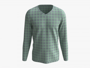 Sweatshirt for Men Mockup 02 Green square pattern 3Dモデル