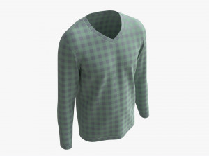 Sweatshirt for Men Mockup 02 Green square pattern 3Dモデル