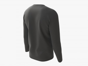 Sweatshirt for Men Mockup 03 Black Model 3D