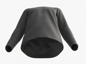 Sweatshirt for Men Mockup 03 Black Model 3D