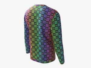 Sweatshirt for Men Mockup 03 Black Model 3D