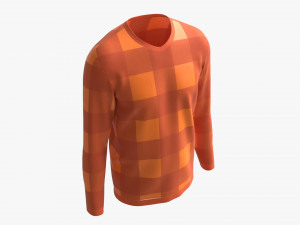 Sweatshirt for Men Mockup 03 Orange 3D 模型