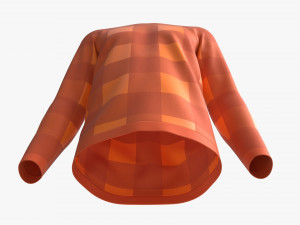 Sweatshirt for Men Mockup 03 Orange 3D 模型