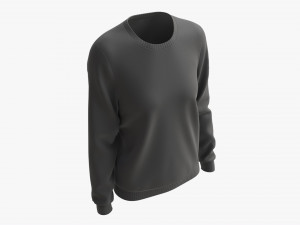 Sweatshirt for Women Mockup 01 Black 3D-Modell
