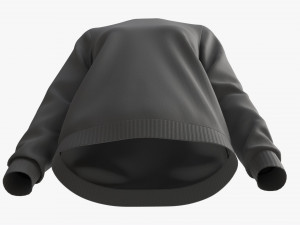 Sweatshirt for Women Mockup 01 Black 3D-Modell