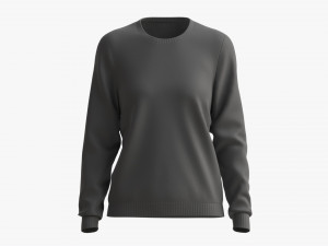 Sweatshirt for Women Mockup 01 Black 3D-Modell