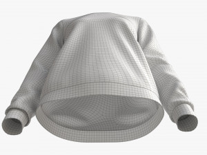Sweatshirt for Women Mockup 01 Black 3D-Modell
