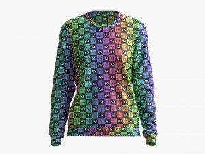 Sweatshirt for Women Mockup 01 Black 3D-Modell