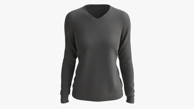 Sweatshirt for Women Mockup 02 Black 3D Model .c4d .max .obj .3ds .fbx .stl .blend