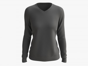 Sweatshirt for Women Mockup 02 Black 3Dモデル