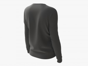 Sweatshirt for Women Mockup 02 Black 3D Model