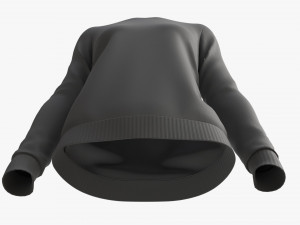 Sweatshirt for Women Mockup 02 Black 3D Model