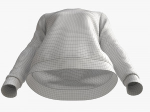 Sweatshirt for Women Mockup 02 Black 3D Model