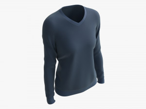Sweatshirt for Women Mockup 02 Blue 3D Model