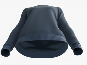 Sweatshirt for Women Mockup 02 Blue 3D Model