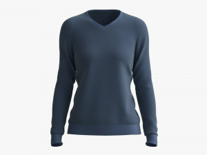 Sweatshirt for Women Mockup 02 Blue 3D Model