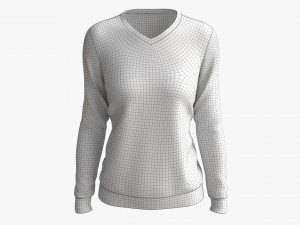 Sweatshirt for Women Mockup 02 Blue 3D Model