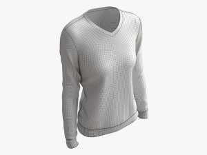 Sweatshirt for Women Mockup 02 Blue 3D Model