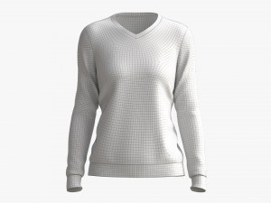 Sweatshirt for Women Mockup 02 Blue 3D Model