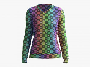 Sweatshirt for Women Mockup 02 Blue 3D Model