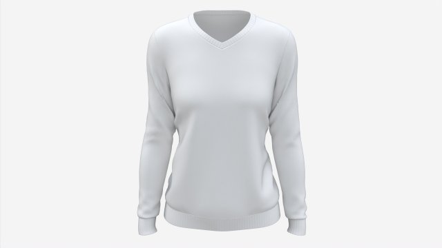 Sweatshirt for Women Mockup 02 White 3D Model .c4d .max .obj .3ds .fbx .stl .blend 