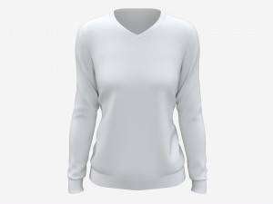 Sweatshirt for Women Mockup 02 White Modelo 3D