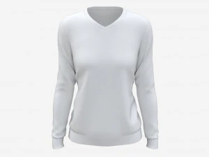 Kadın Kazak Mockup 02 Beyaz 3D Model